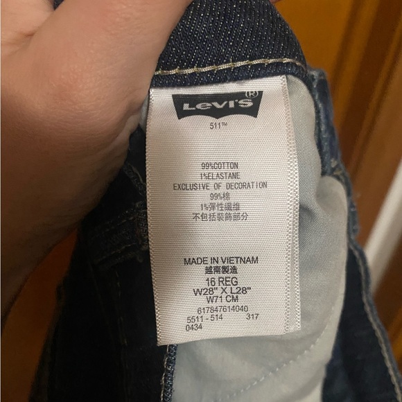 NWOT- Levi's 511 Slim Jeans 16 REG/ 28 x 28 Excellent condition - Picture 8 of 8